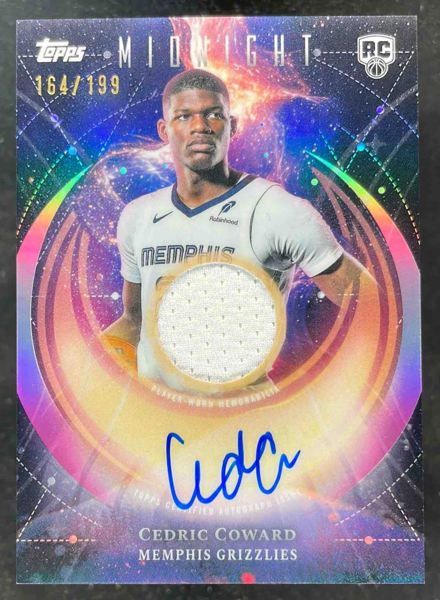 2025-26 Topps Midnight Rookie Jersey Twilight #RJA-CC Cedric Coward RC Auto /199
