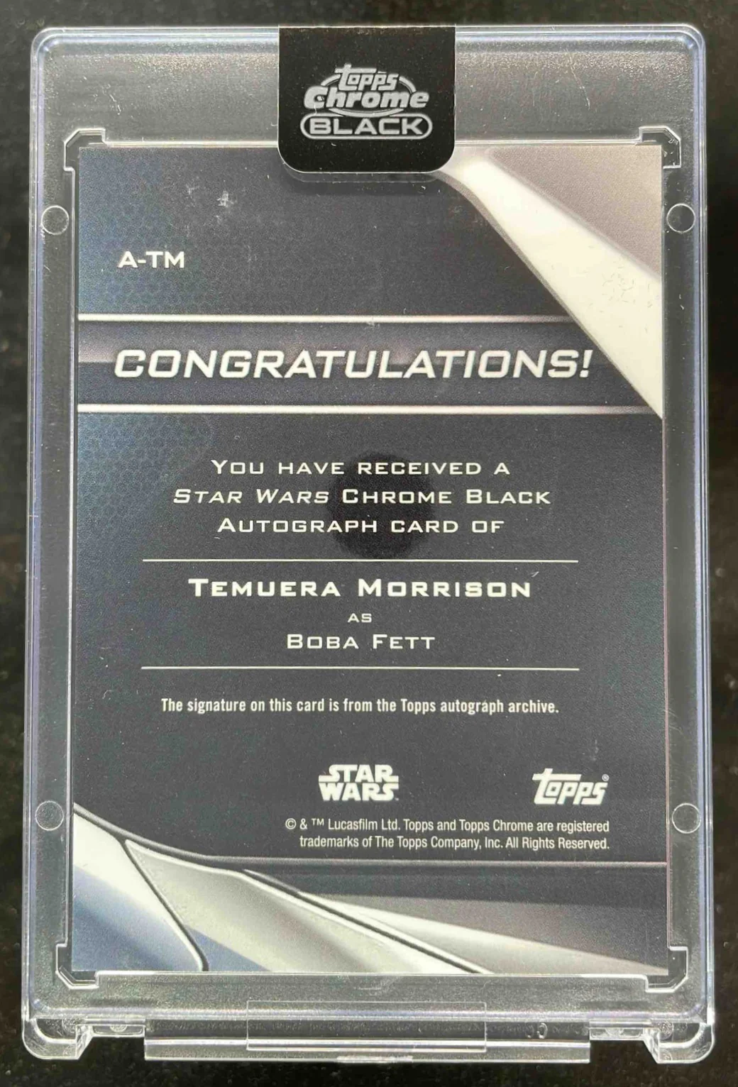 2023 Topps Chrome Black Star Wars Autograph Gold #A-TM Temuera Morrison Auto /50 - Image 2