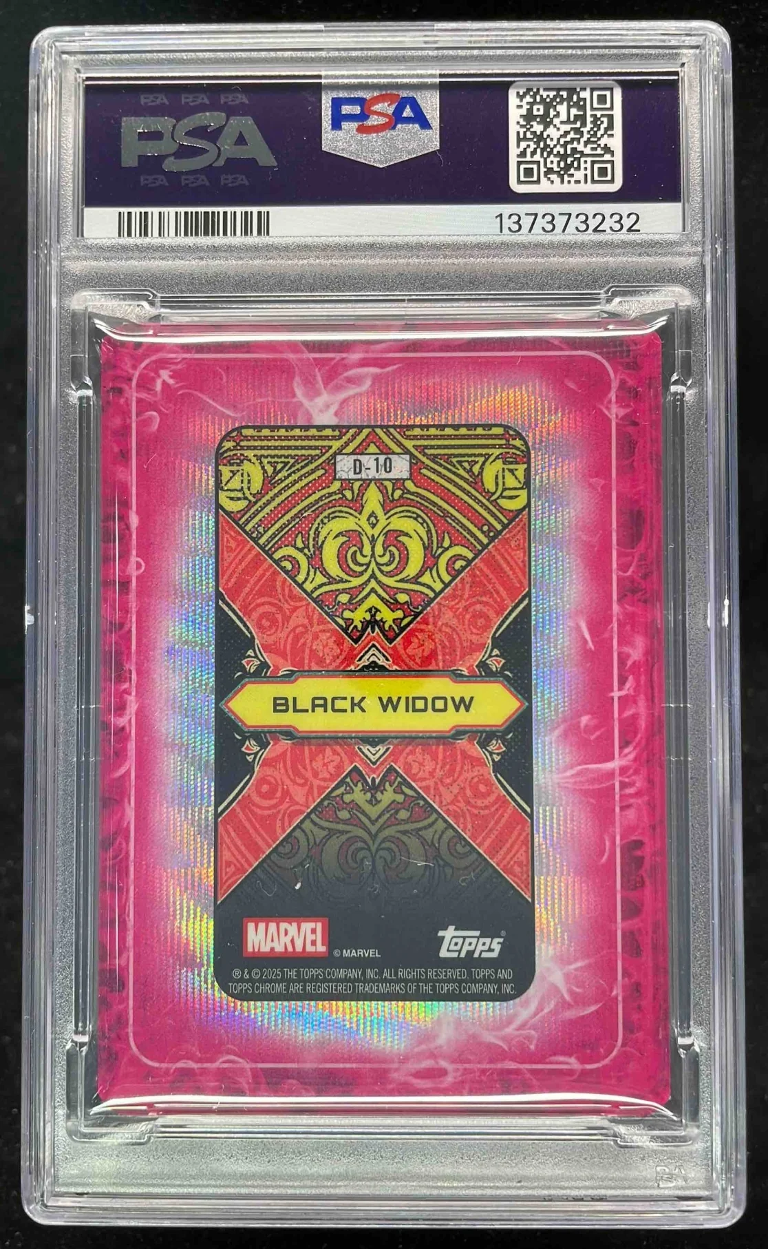 2025 Topps Mint Marvel Gambit's Deck #D-10 Black Widow /99 PSA 10 - Image 2