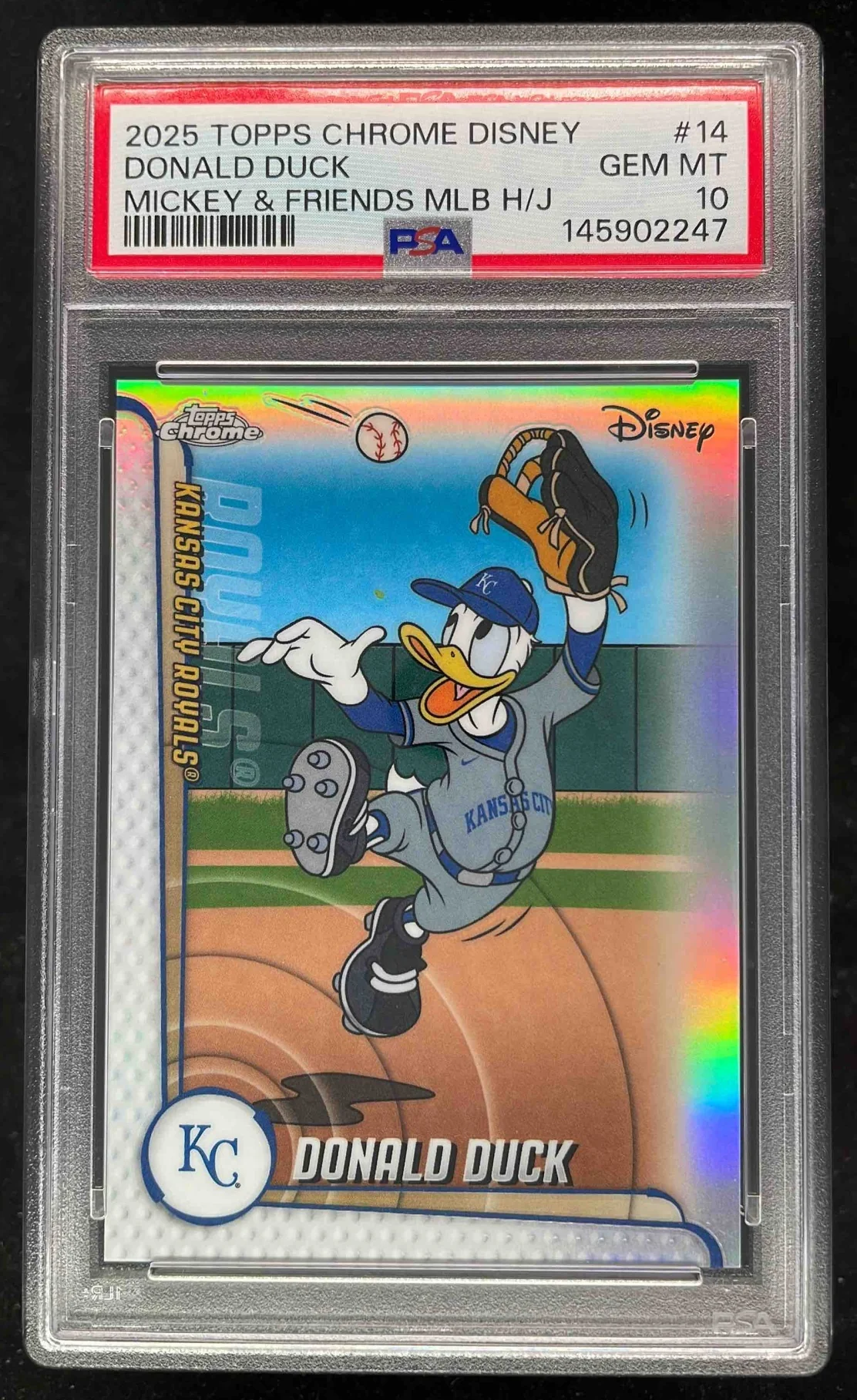 2025 Topps Chrome Disney Home Jersey #MLBA-14 Donald Duck PSA 10