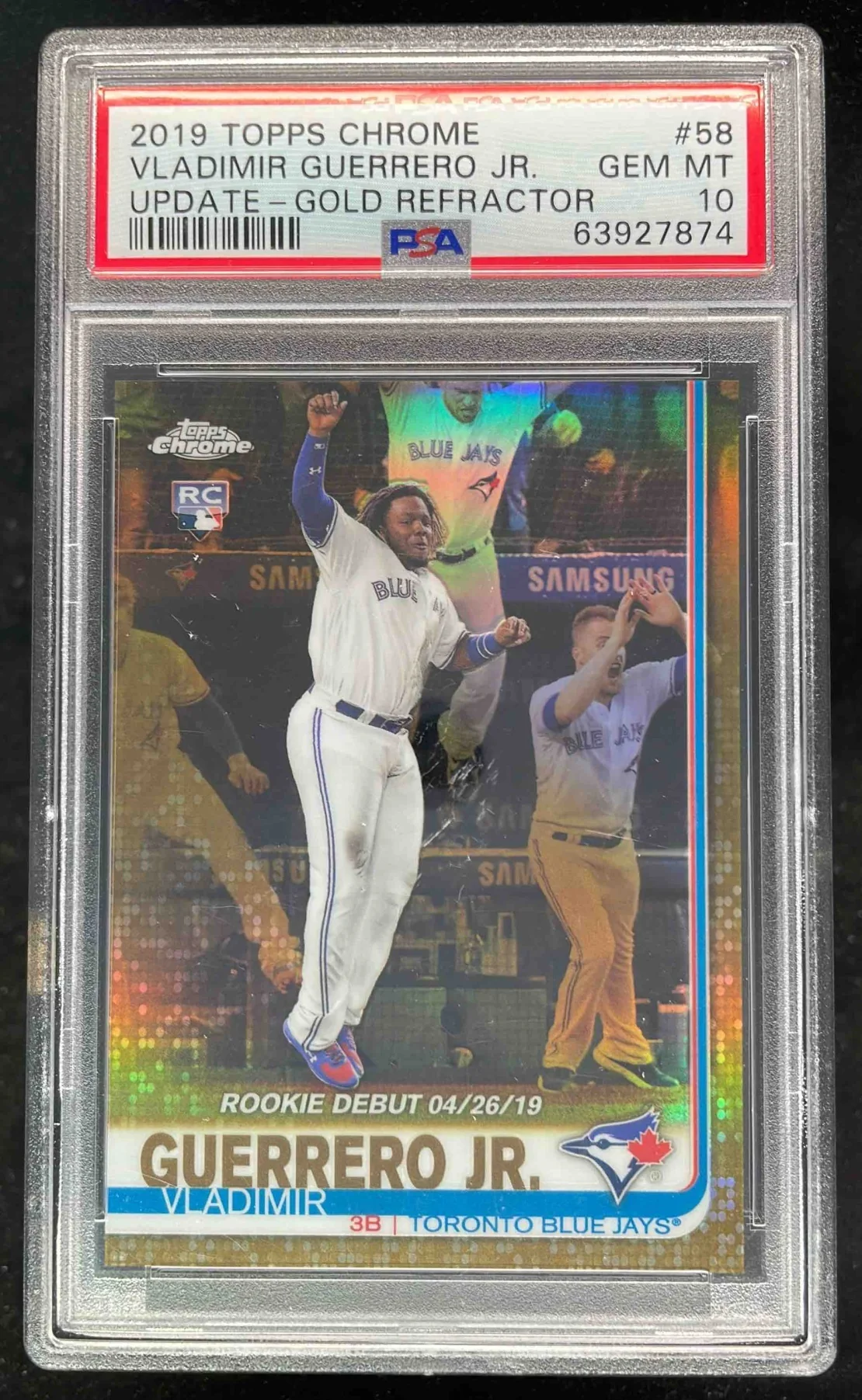 2019 Topps Chrome Update Gold Refractor #58 Vladimir Guerrero Jr. RC /50 PSA 10