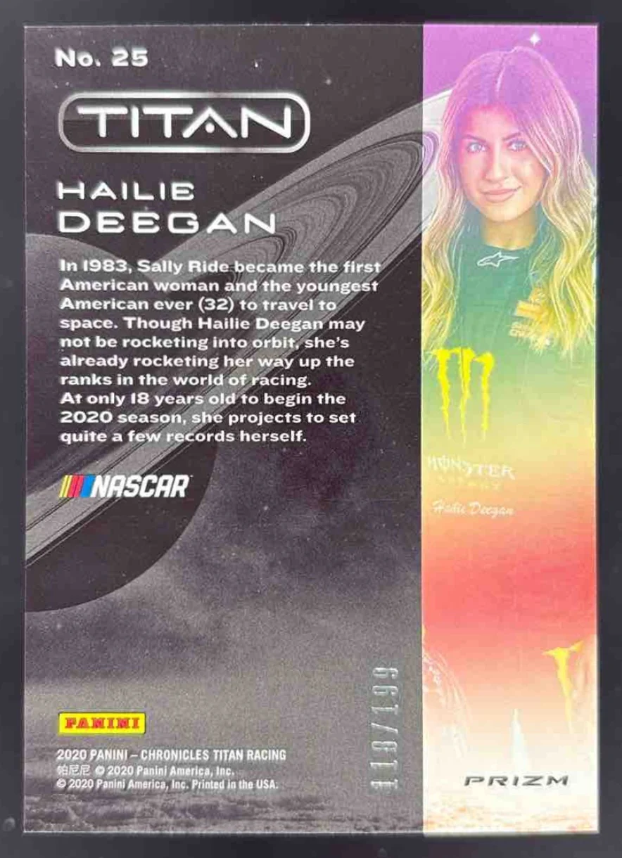 2020 Panini Chronicles Titan Blue #25 Hailie Deegan /199 - Image 2