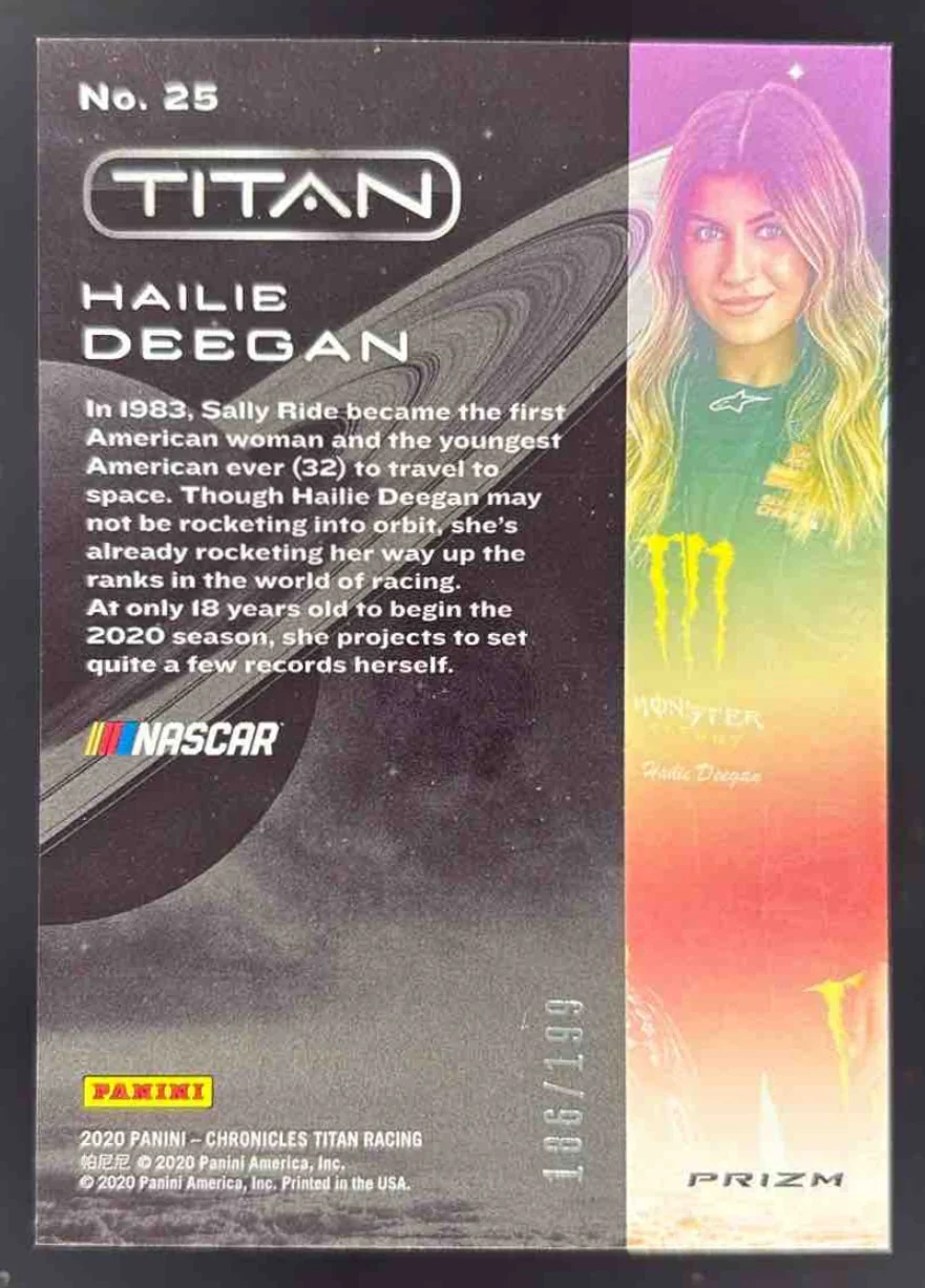 2020 Panini Chronicles Titan Blue #25 Hailie Deegan /199 - Image 2