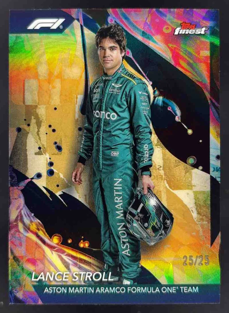 2024 Topps Finest Formula 1 Gold Refractors #112 Lance Stroll Uncommon /25