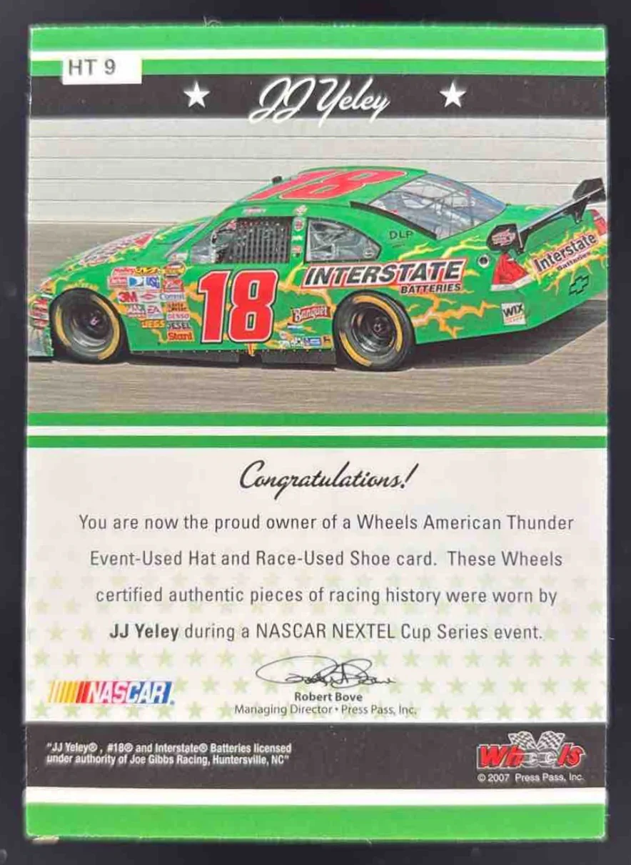 2007 Wheels Head to Toe #HT9 JJ Yeley /99 - Image 2