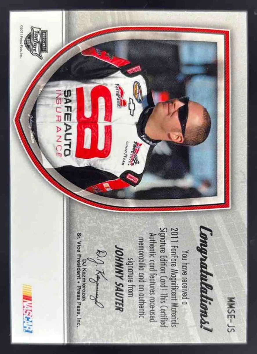 2011 Press Pass Magnificent Materials Autograph Johnny Sauter Auto /25 - Image 2