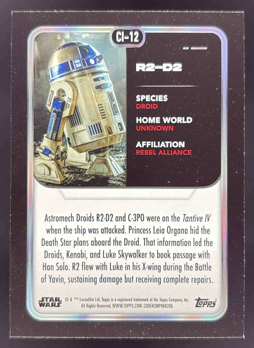 2023 Topps Star Wars Character Image #CI-12 R2-D2 - Image 2