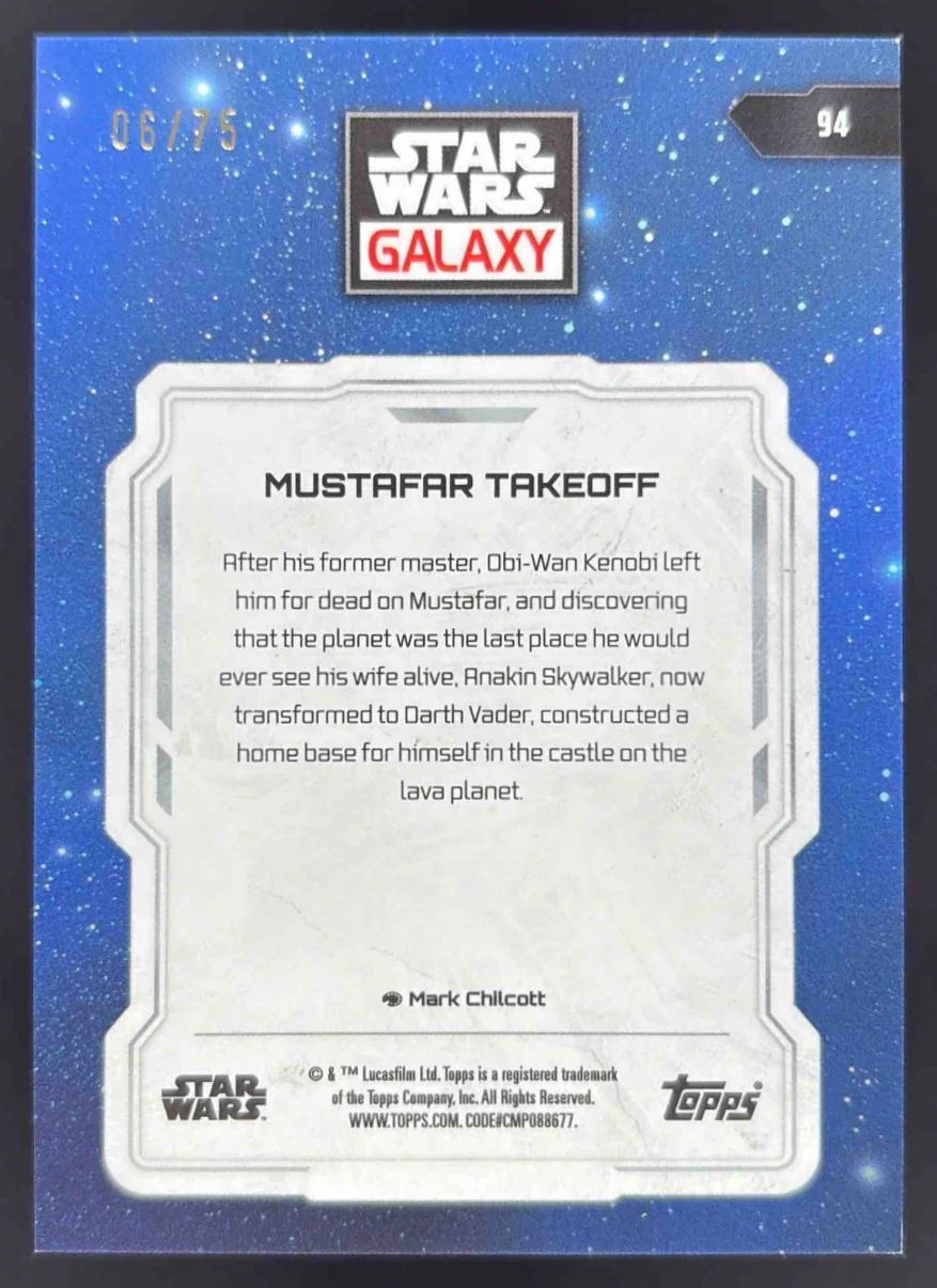 2024 Topps Chrome Star Wars Galaxy Prism Refractor #94 Mustafar Takeoff /75 - Image 2