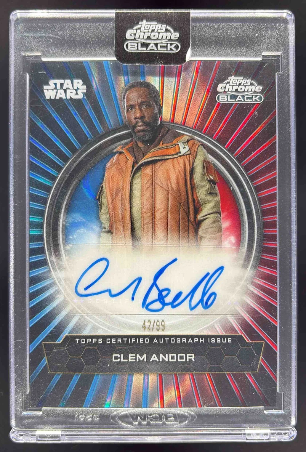 2024 Topps Chrome Black Star Wars Galaxy Blue Red Lava Gary Beadle Auto /99