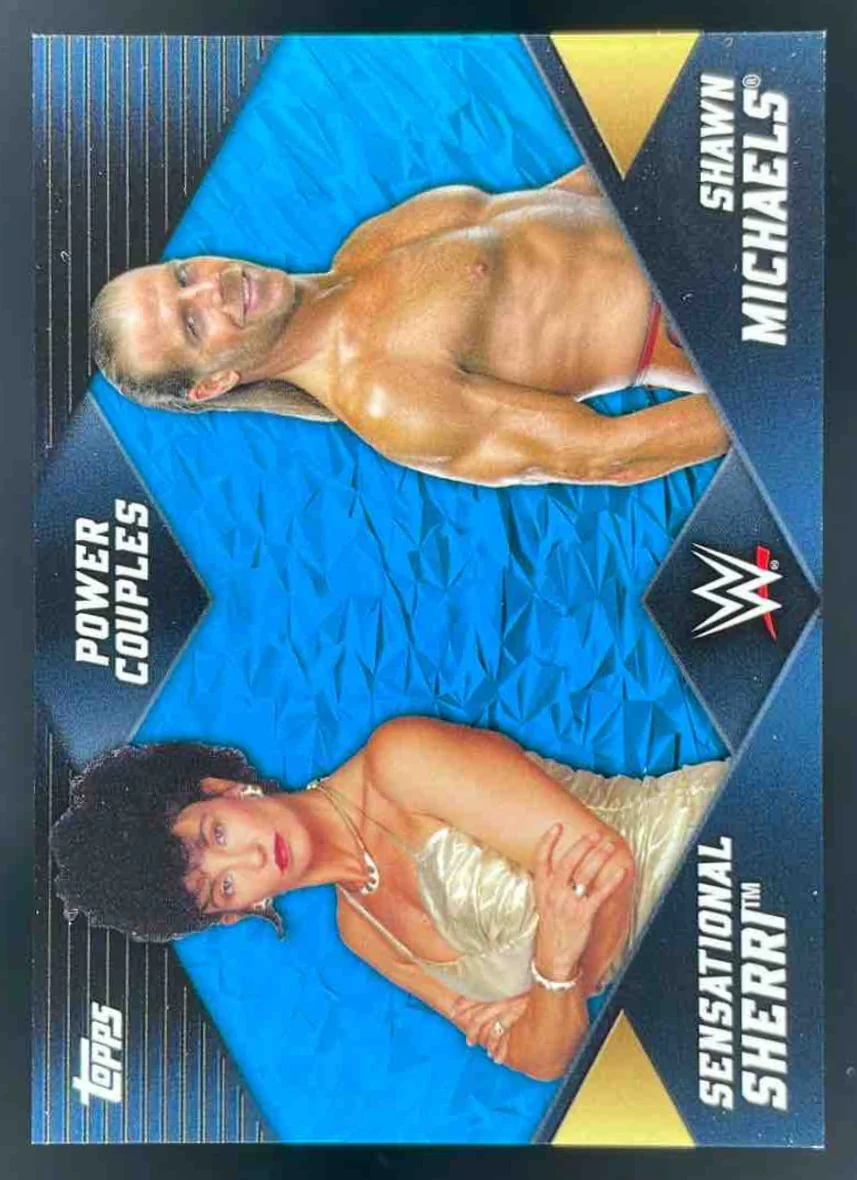 2018 Topps WWE Women's Power Couples Blue Sensational Sherri Shawn Michaels /25