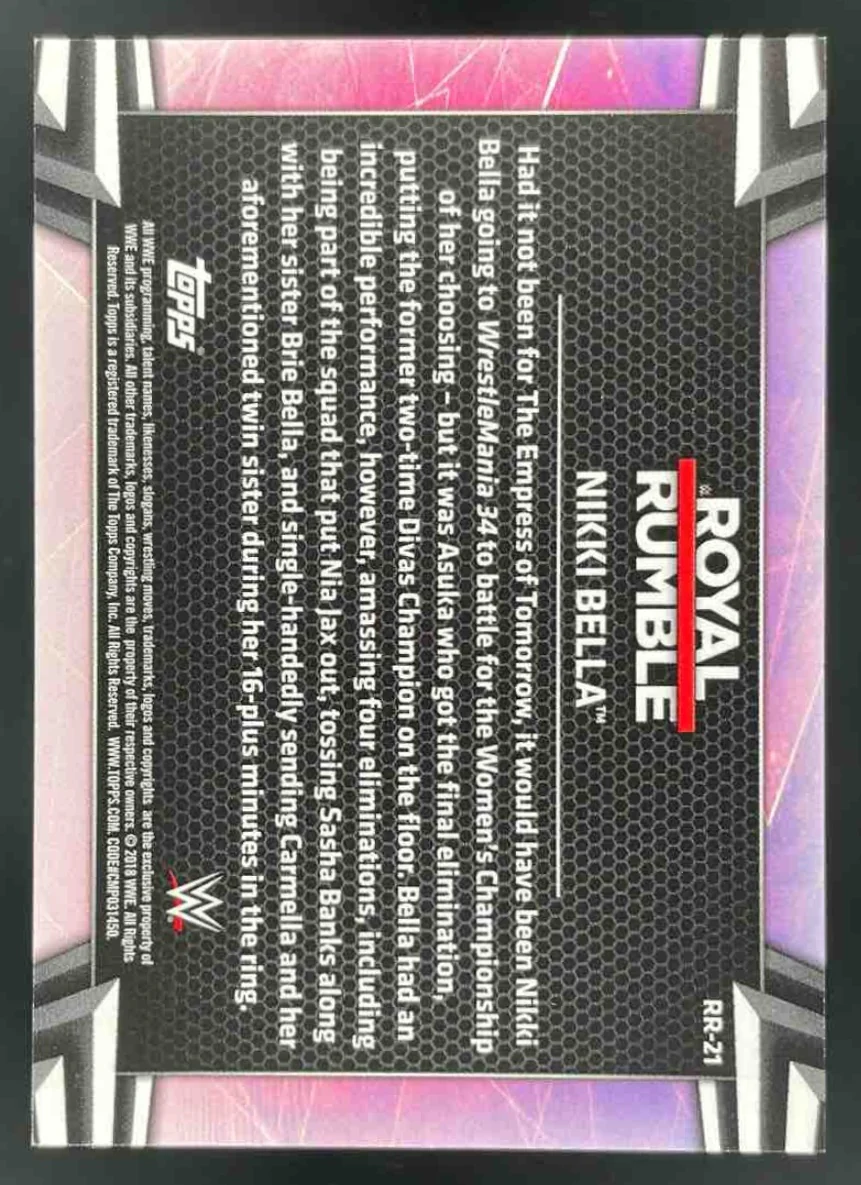 2018 Topps WWE Women's Division Women's Royal Rumble Silver Nikki Bella /50 - Image 2