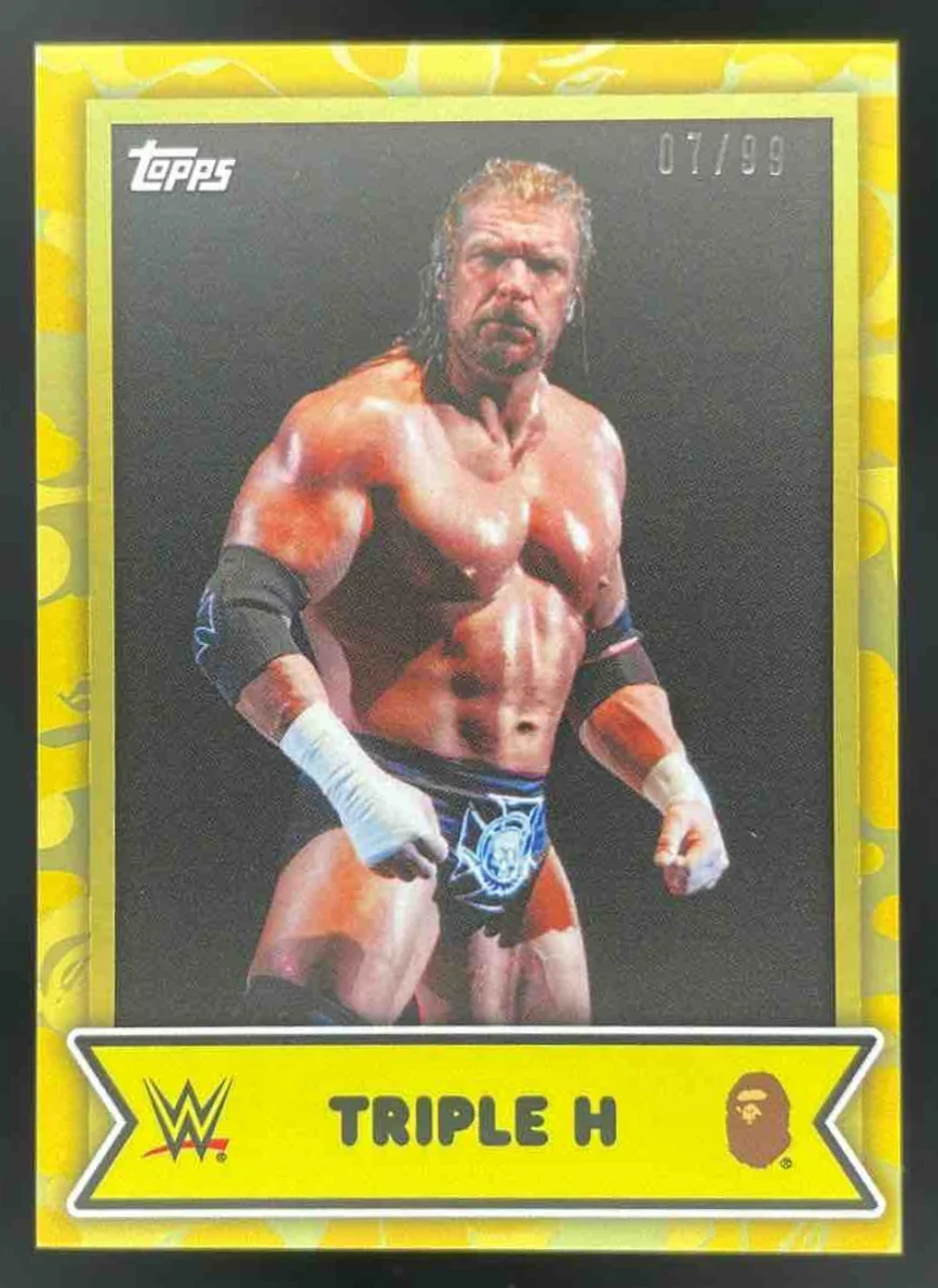 2025 Topps WWE x Bape Yellow Camo #21 Triple H /99