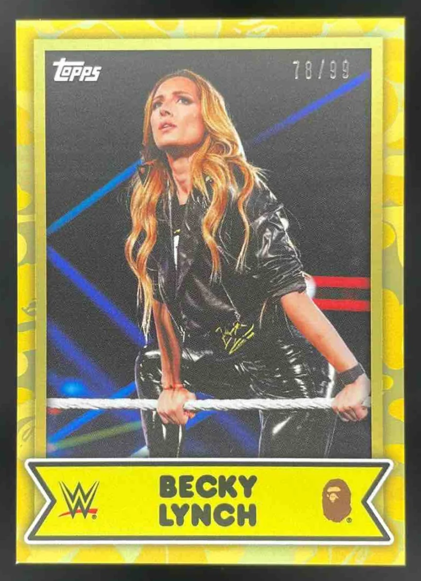 2025 Topps WWE x Bape Yellow Camo #9 Becky Lynch /99