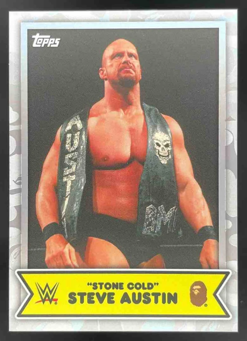 2025 Topps WWE x Bape White Camo #6 Stone Cold Steve Austin
