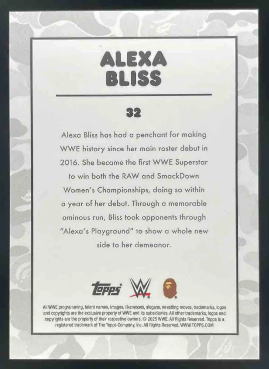 2025 Topps WWE x Bape Camo #32 Alexa Bliss - Image 2