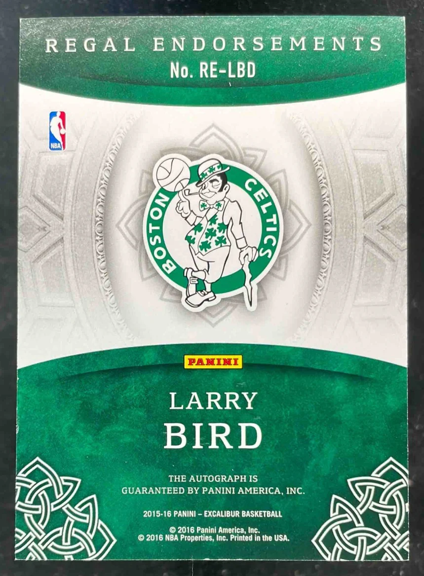2015-16 Panini Excalibur Regal Endorsements #RE-LBD Larry Bird Auto /35 - Image 2