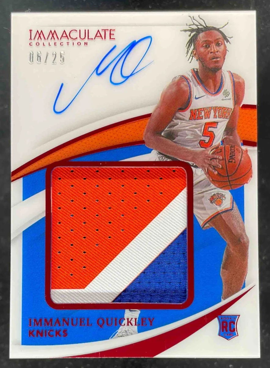 2020 Immaculate Collection Premium Patch Red Immanuel Quickley RC Auto /25