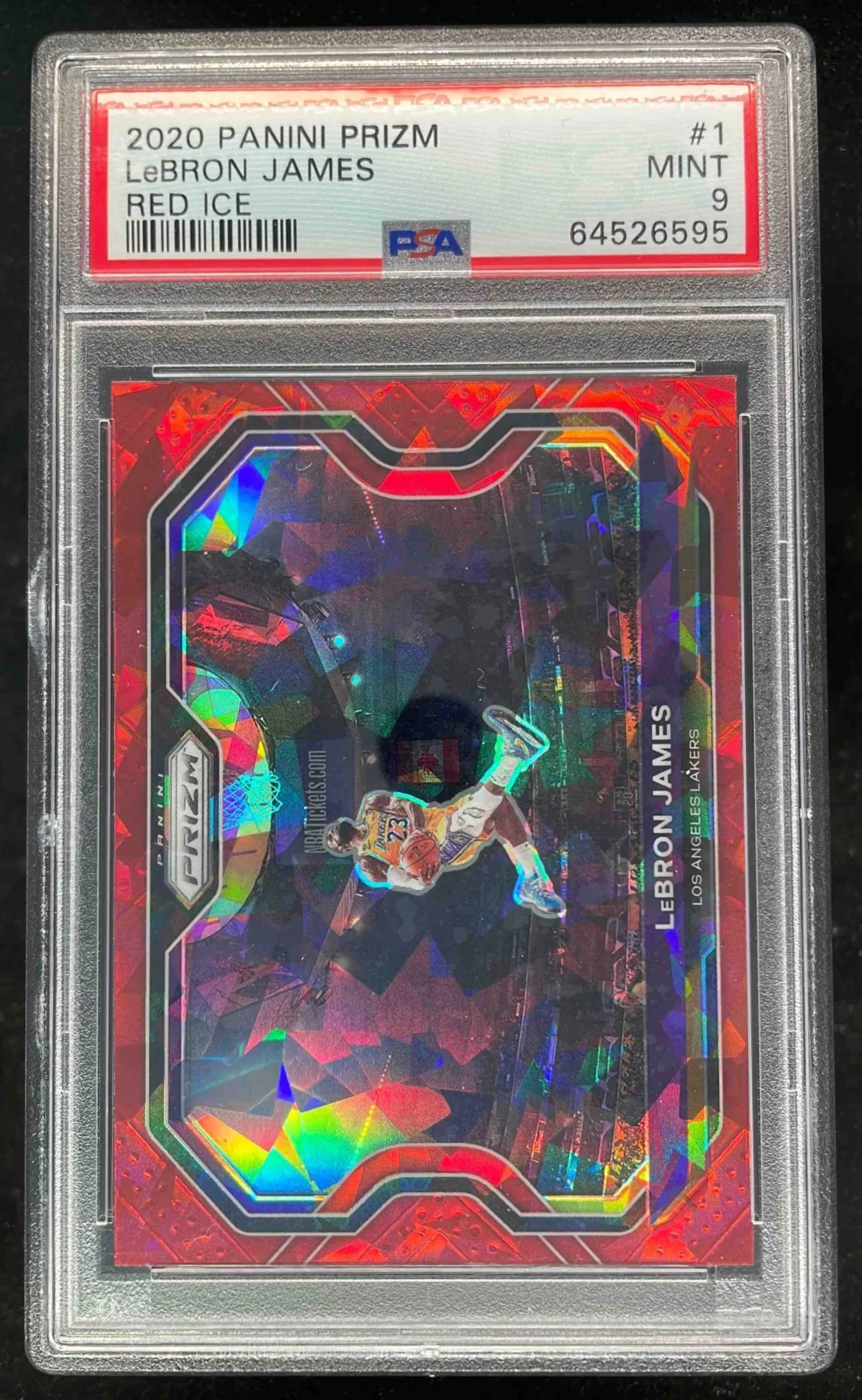 2020-21 Panini Prizm Red Ice Prizms #1 LeBron James PSA 9