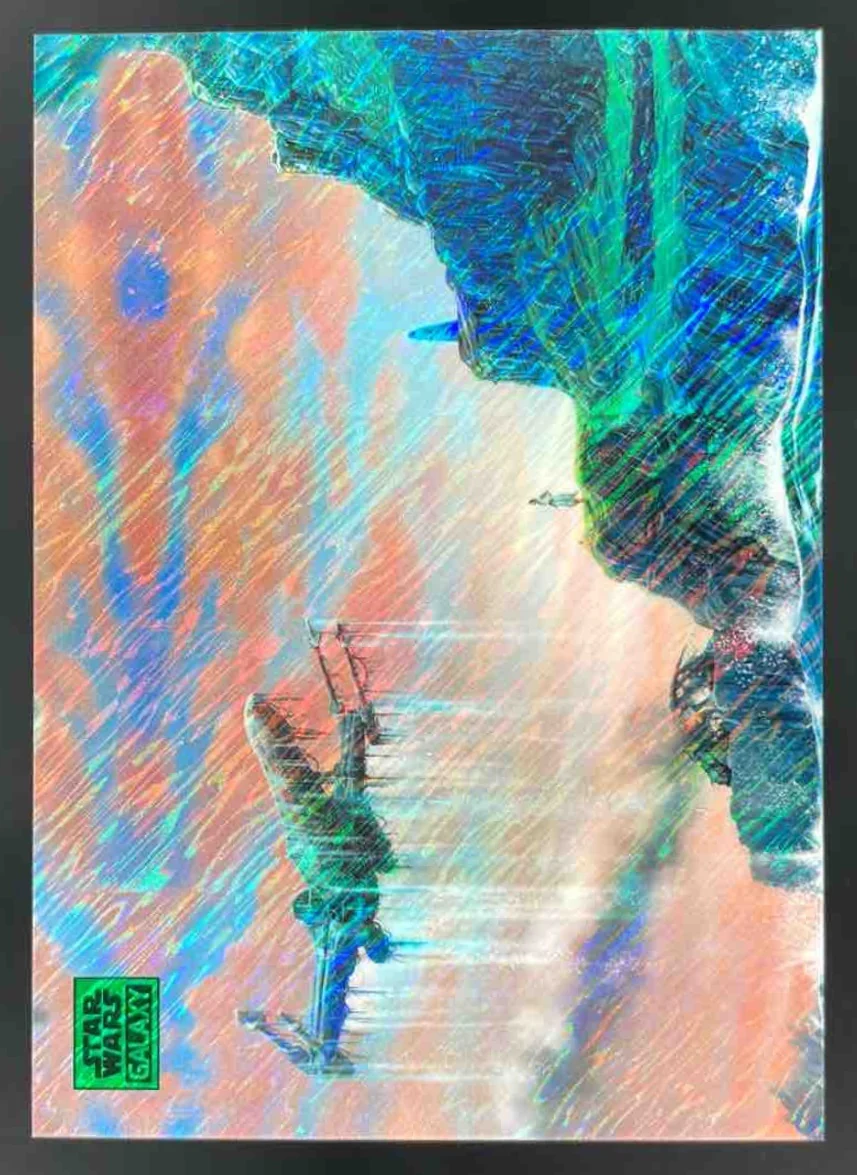 2025 Topps Chrome Star Wars Galaxy Green Shimmer #30 Learning the Force /199
