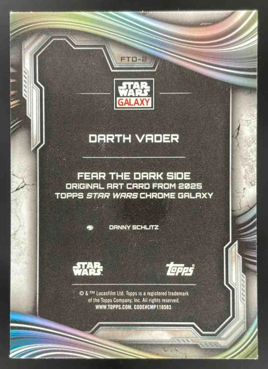 2025 Topps Chrome Star Wars Galaxy Fear the Darkside #FTD-2 Darth Vader - Image 2