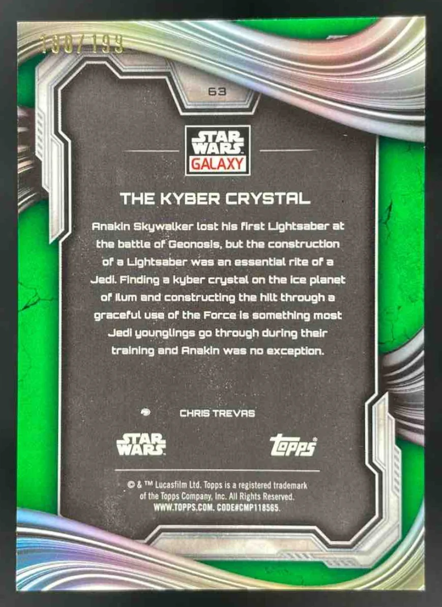 2025 Topps Chrome Star Wars Galaxy Green Shimmer #63 The Kyber Crystal /199 - Image 2