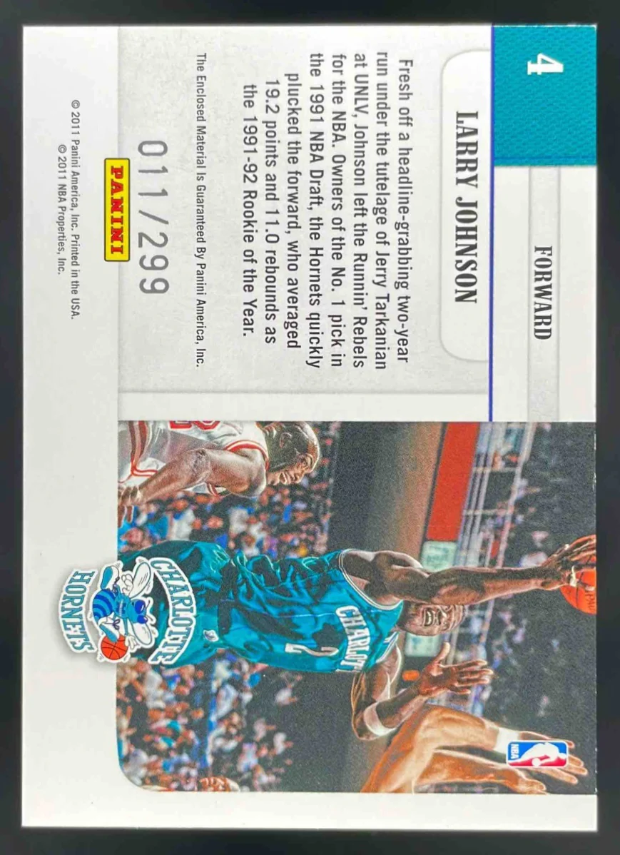 2010-11 Panini Season Update Throwback Threads #4 Larry Johnson /299 - Image 2