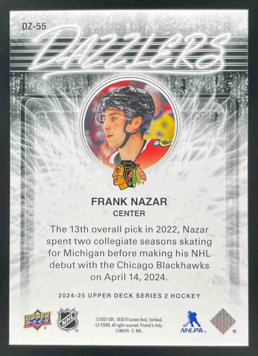2024-25 Upper Deck Dazzlers Pink #DZ-55 Frank Nazar RC - Image 2