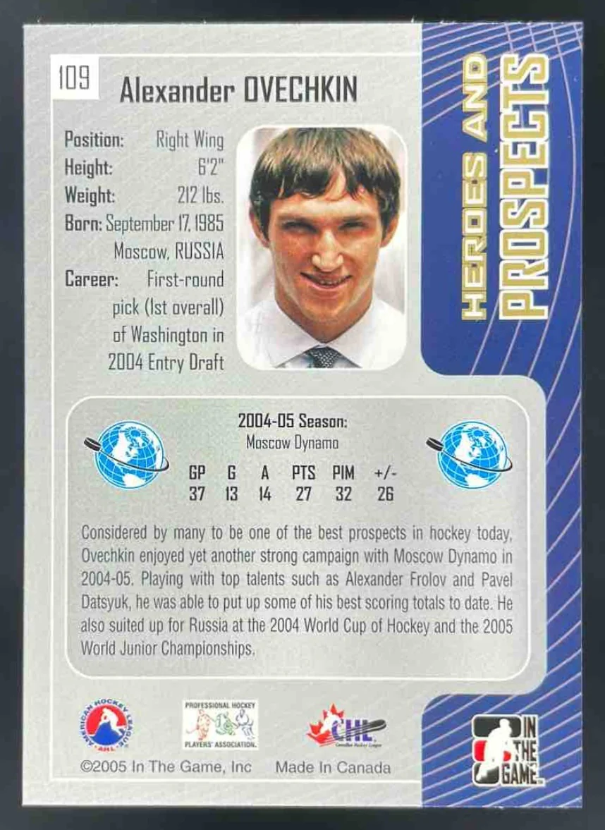 2005-06 In The Game Heroes & Prospects #109 Alexander Ovechkin - Image 2