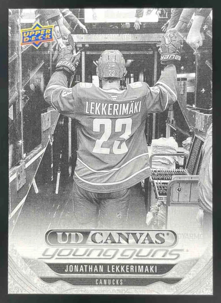 2024-25 UD Canvas Black & White Jonathan Lekkerimaki Young Guns RC