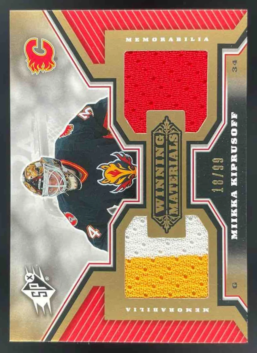 2005-06 SPx Winning Materials Gold #WM-KF Miikka Kiprusoff /99