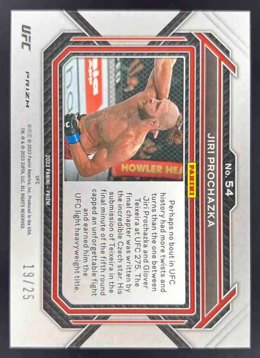 2023 Panini Prizm UFC Under Card Blue Prizms #54 Jiri Prochazka /25 - Image 2