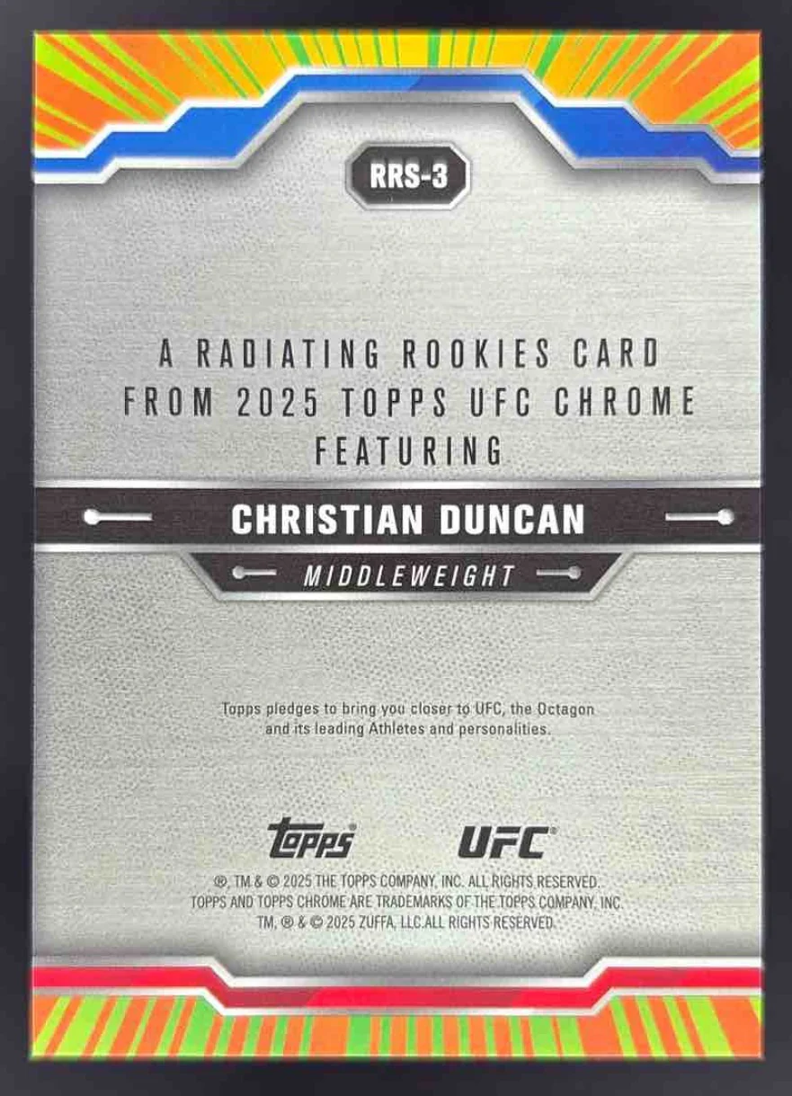 2025 Topps UFC Chrome Radiating Rookies #RRS-3 Christian Duncan - Image 2