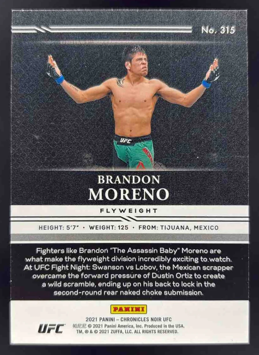 2021 Panini Chronicles UFC #315 Brandon Moreno RC /99 - Image 2