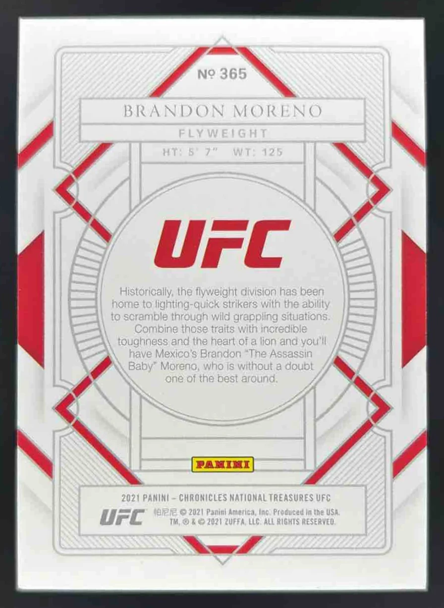 2021 Panini Chronicles UFC #365 Brandon Moreno RC /99 - Image 2