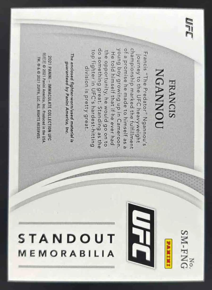 2021 Panini Immaculate Collection UFC Standout Memorabilia Francis Ngannou /99 - Image 2