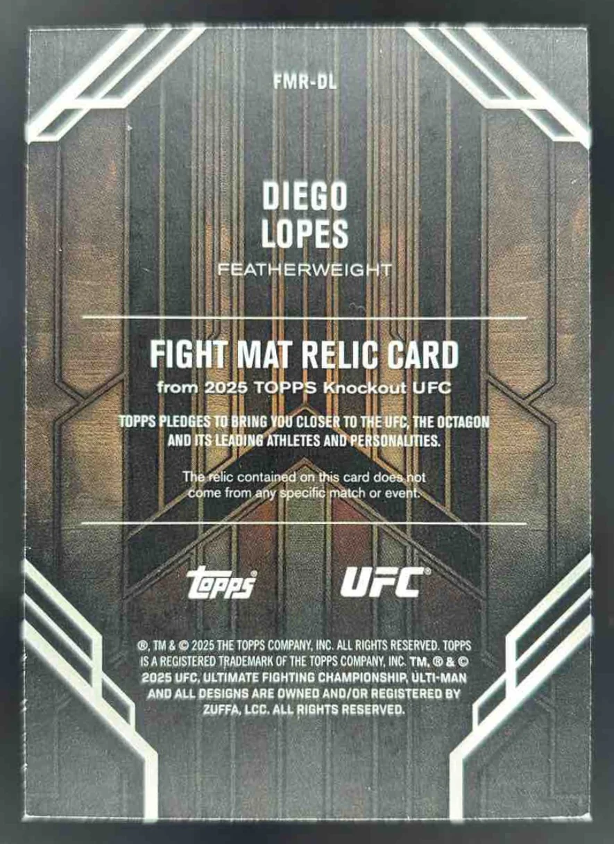 2025 Topps UFC Knockout Fight Mat Relics Blue #FMR-DL Diego Lopes /50 - Image 2