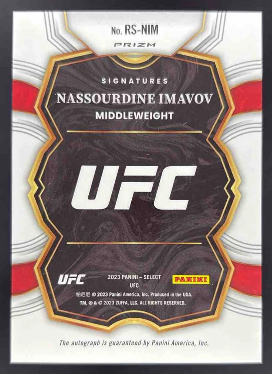 2023 Panini Select UFC Rookie Signatures #RS-NIM Nassourdine Imavov Auto - Image 2