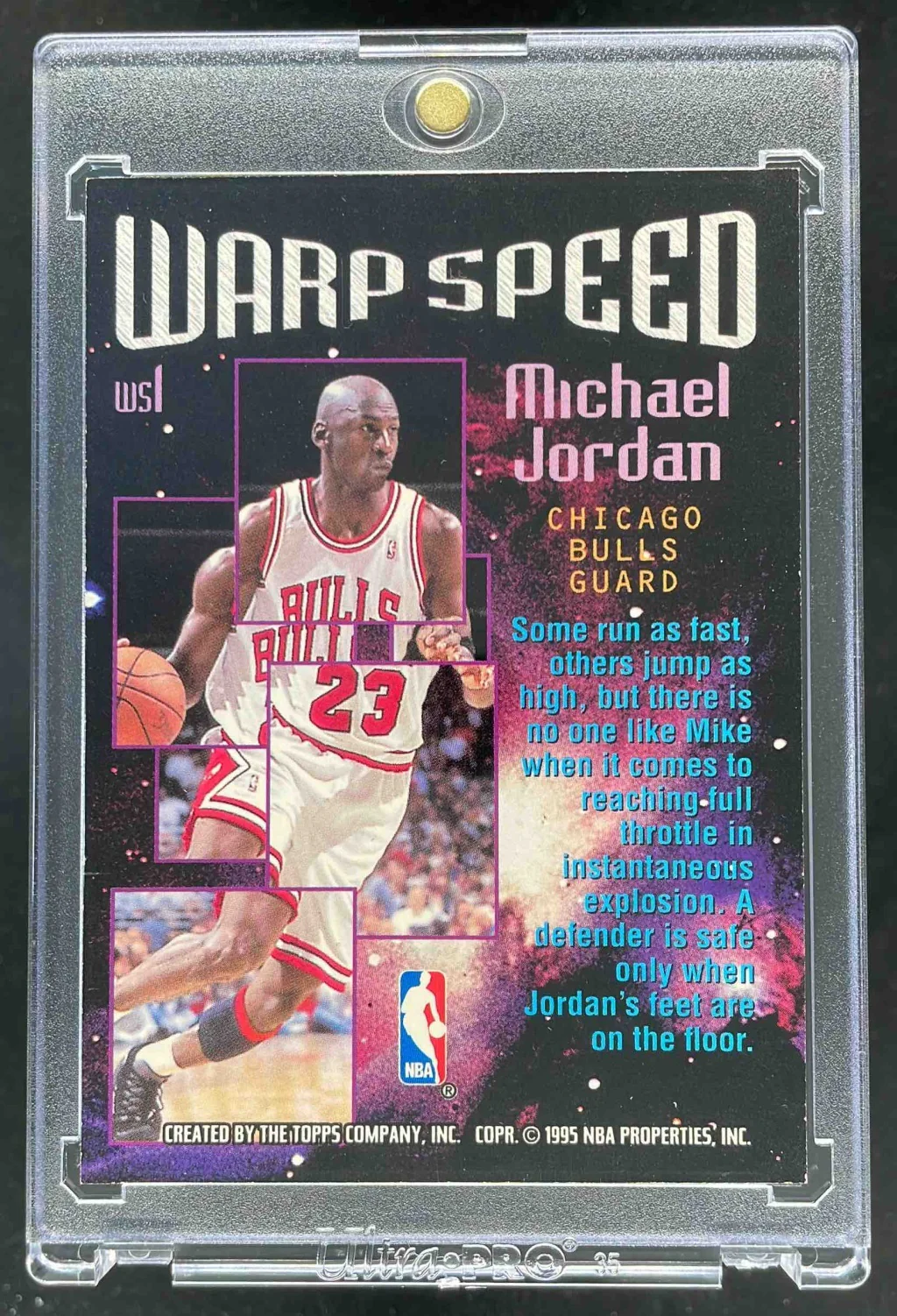 1995-96 Topps Stadium Club Warp Speed #WS1 Michael Jordan - Image 2