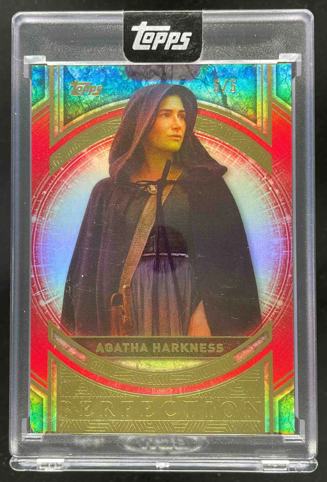 2025 Topps Marvel The Collector Marvel Perfection Red #17 Agatha Harkness /5
