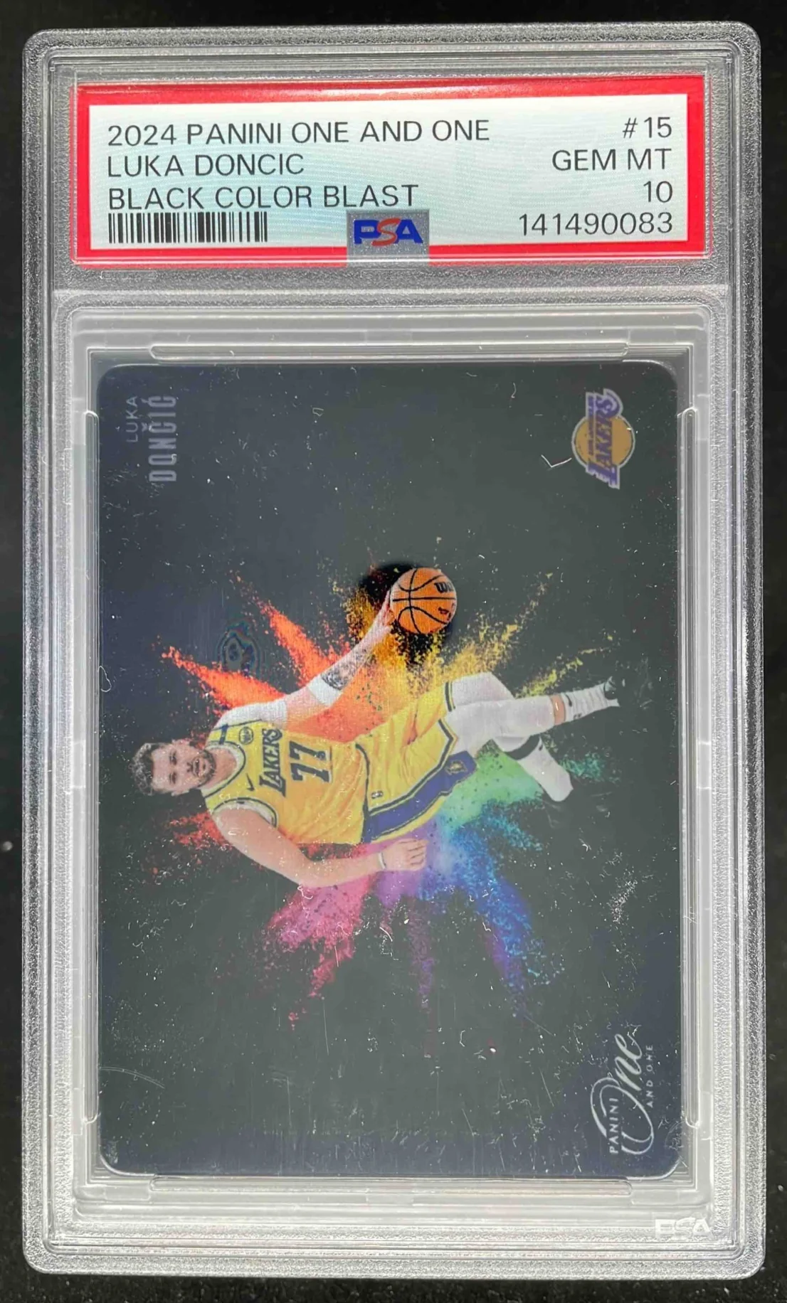2024-25 Panini One and One Black Color Blast #15 Luka Doncic PSA 10