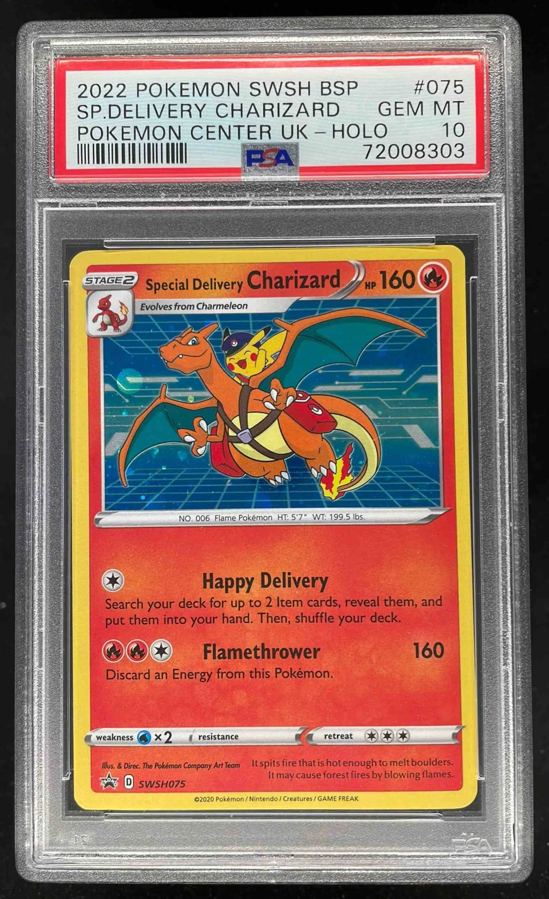 2022 Pokemon Sword & Shield Black Star Promos Special Delivery Charizard PSA 10