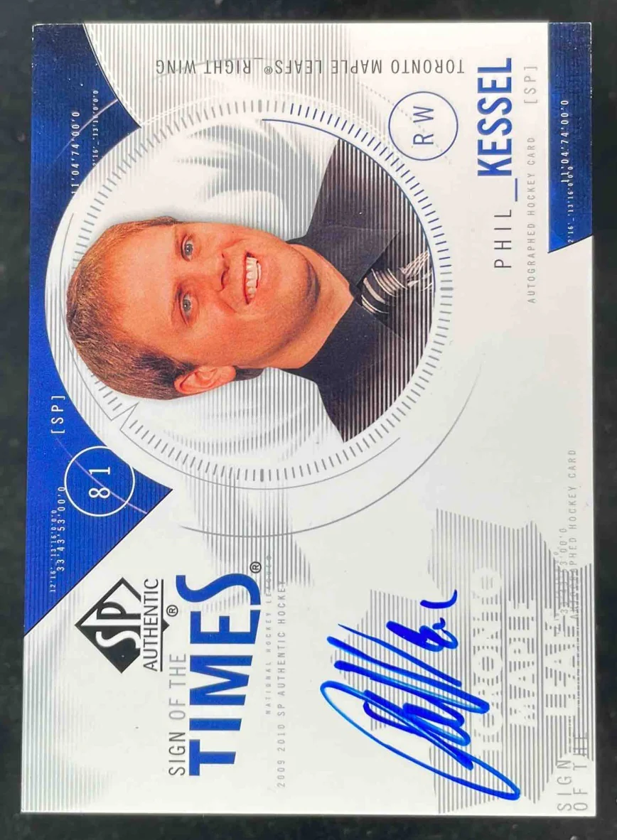 2009-10 SP Authentic Sign of the Times #ST-PK Phil Kessel Autograph Auto