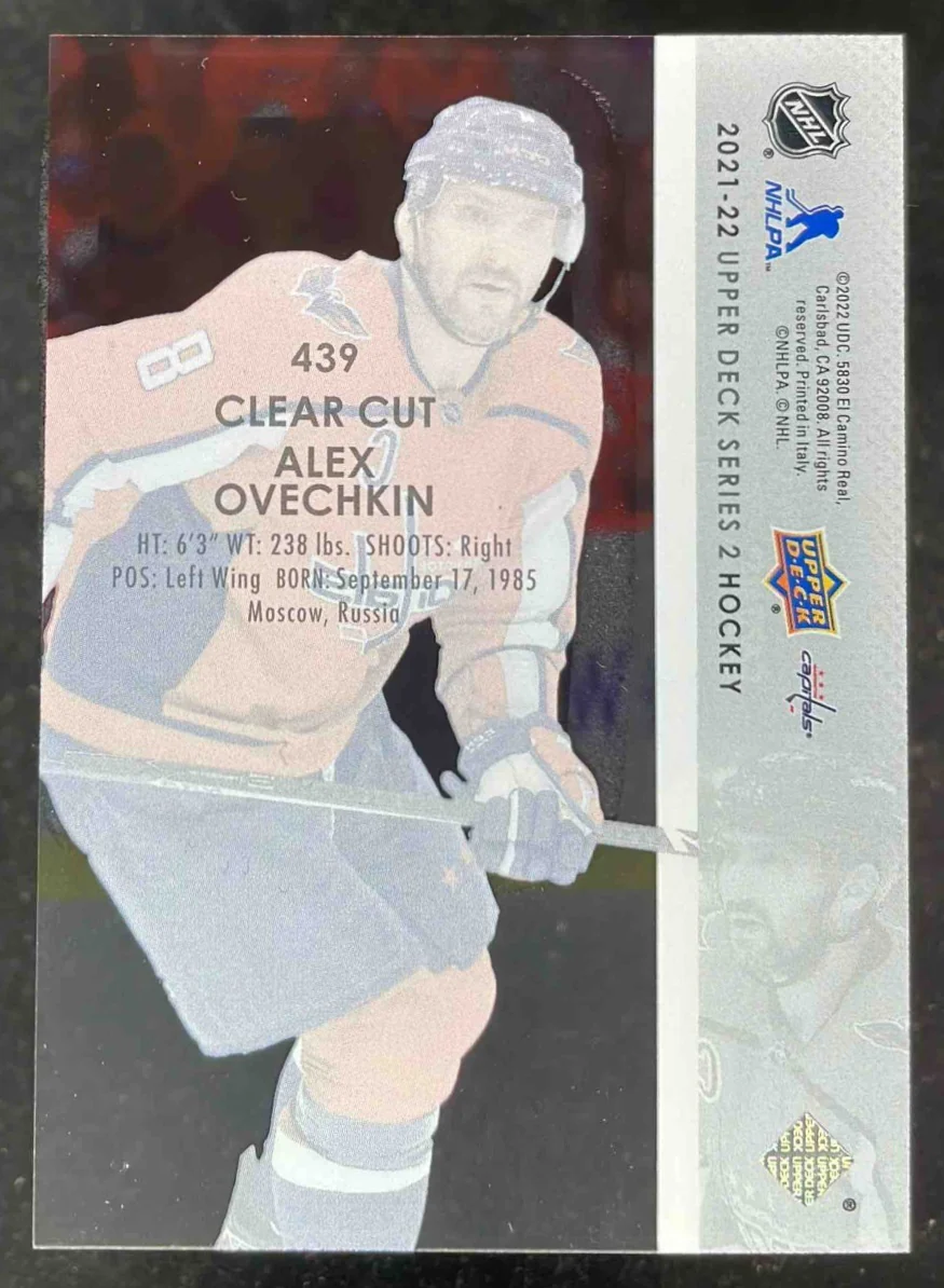 2021-22 Upper Deck Clear Cut #439 Alex Ovechkin - Image 2
