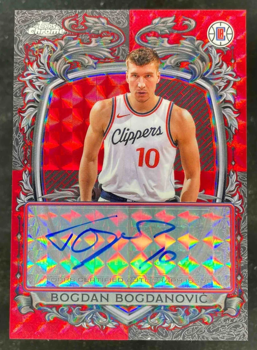 2025-26 Topps Chrome Signature Style Geometric Red Bogdan Bogdanovic Auto /5