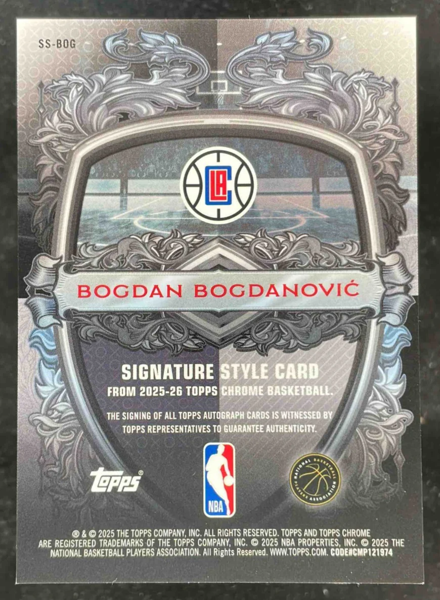 2025-26 Topps Chrome Signature Style Geometric Red Bogdan Bogdanovic Auto /5 - Image 2
