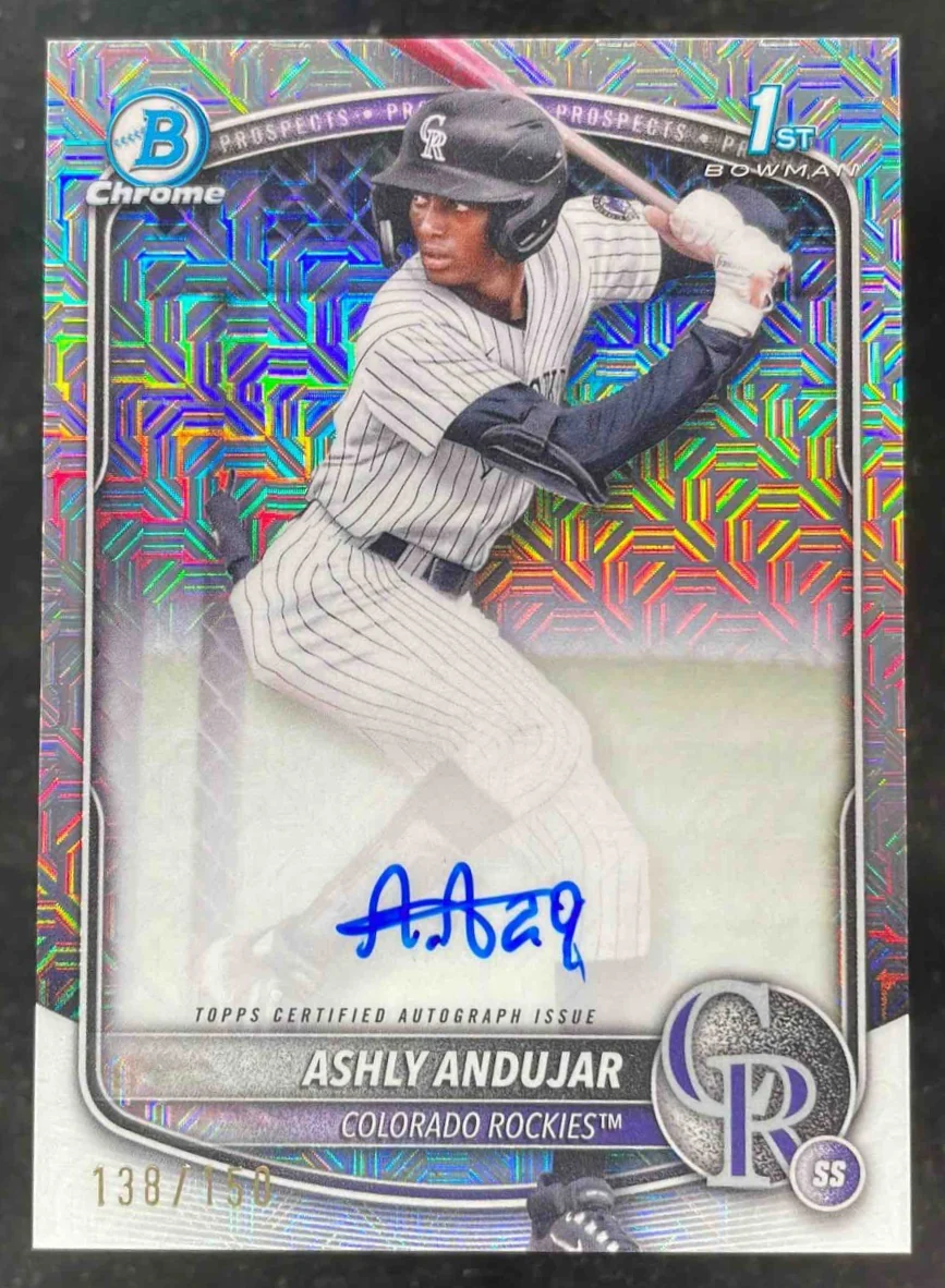 2025 Bowman Chrome HTA Choice Refractor #CPA-AA Ashly Andujar RC Auto /150