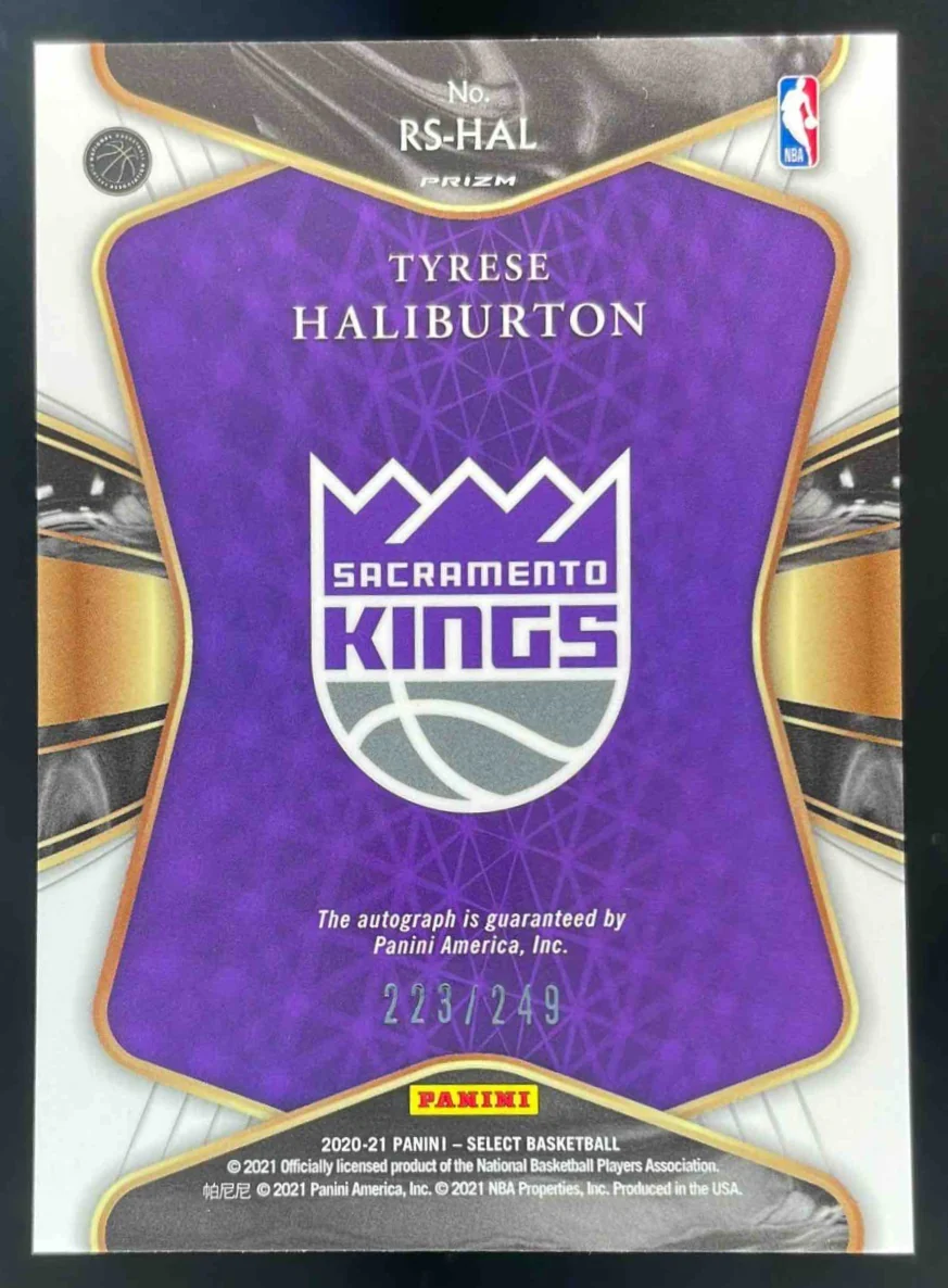 2020-21 Panini Select Rookie Signatures #RS-HAL Tyrese Haliburton RC Auto /249 - Image 2
