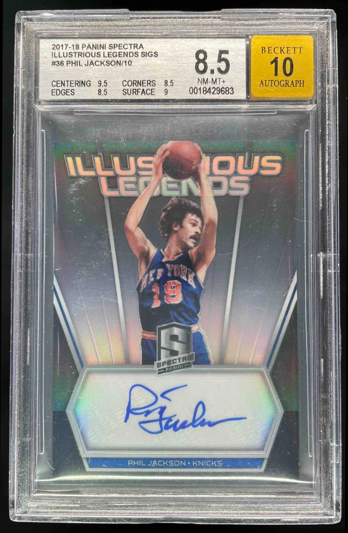 2017-18 Panini Spectra Illustrious Legends #IL-PJK Phil Jackson Auto /10 BGS 8.5