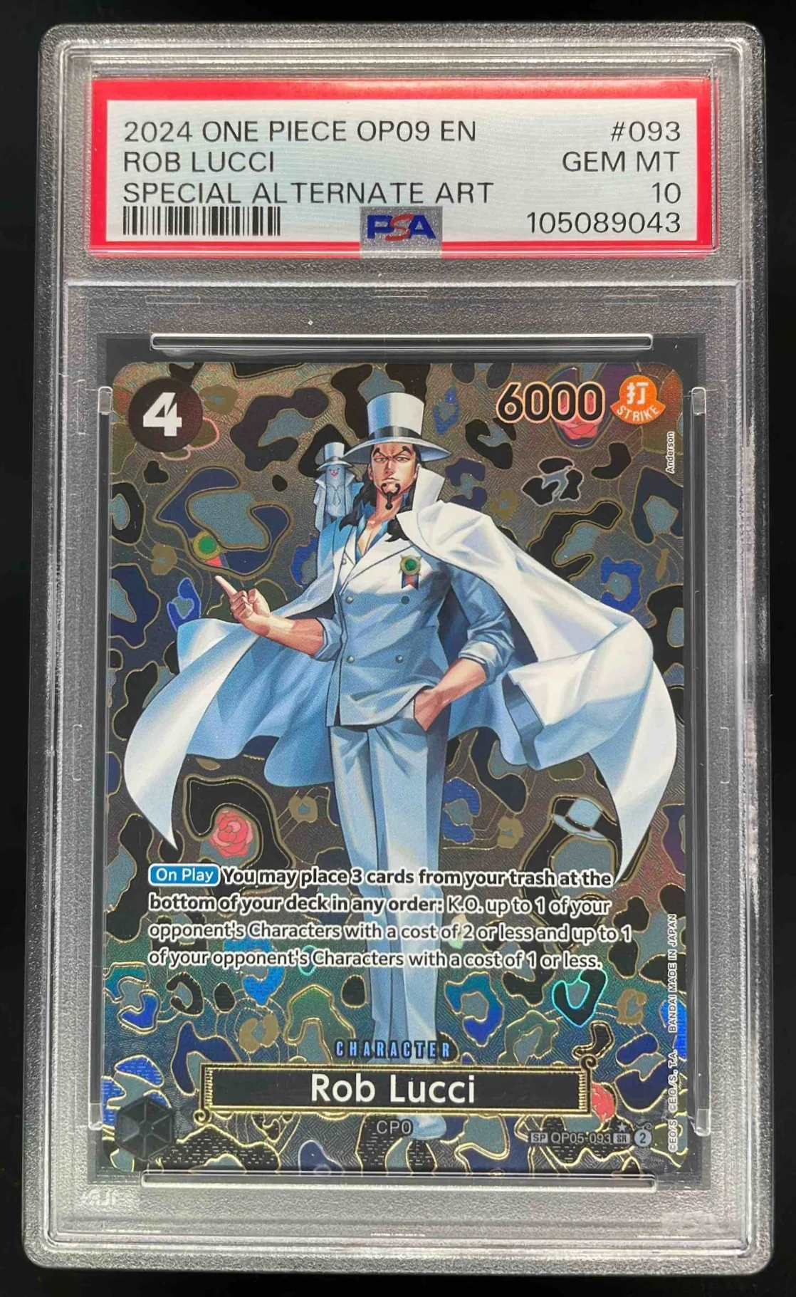 2024 One Piece OP09 EN #093 Rob Lucci Special Alternate Art PSA 10