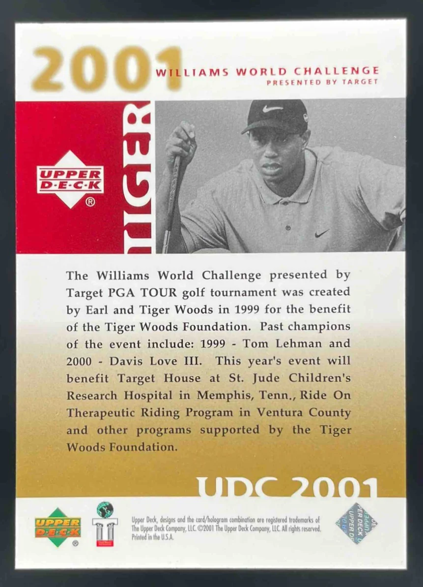 2001 Upper Deck Williams World Challenge Tiger Woods - Image 2